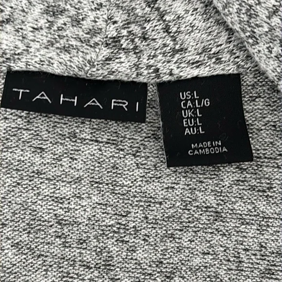 Tahari Sweater L Draped Surplice Front Modern Boho Sultry Minimalist Street Chic - Picture 4 of 15